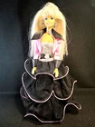 Vtg Barbie Doll In A Deluxe Fashion Avenue Mattel 1996 Pink & Black Gown & Shoes