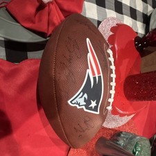New England Patriots Autographed ball with drake maye,Julian Edelman etc