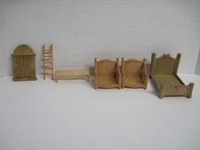 Sylvanian Family Calico Critters Mixed Lot Bed Chairs Bench Ladder Window Set 5