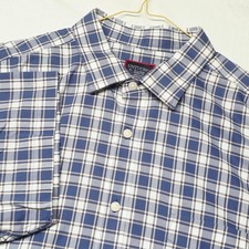 UNTUCKit Button Down Shirt Mens XL Blue Plaid Short Sleeve Wrinkle Free Cotton
