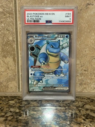 2023 POKEMON MEW EN-151 ULTRA RARE #184 BLASTOISE EX PSA 9