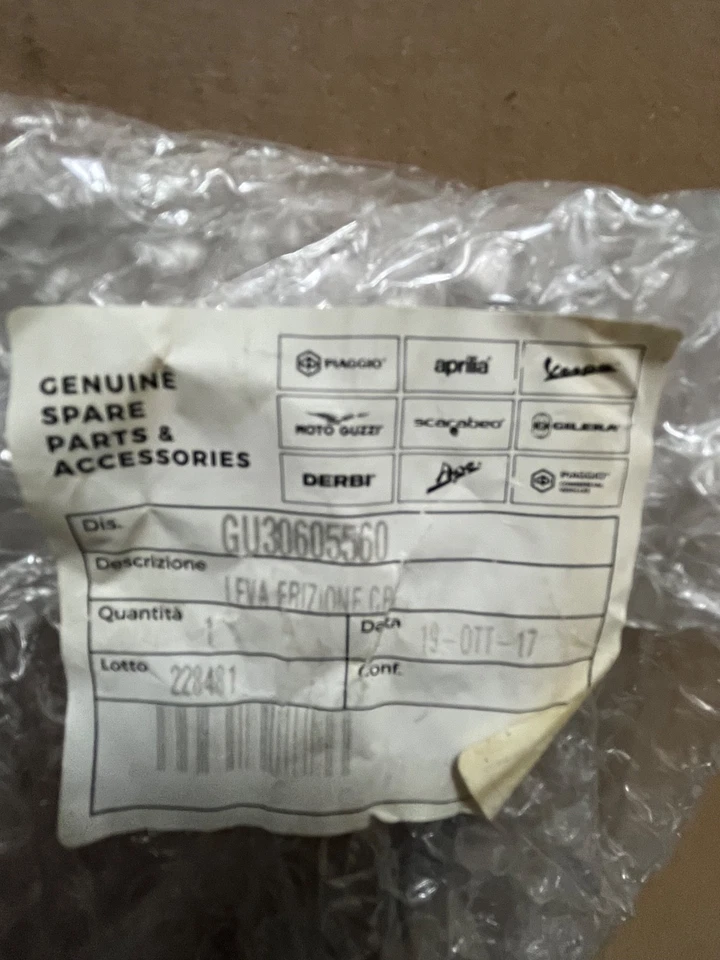 GU30605560 leva frizione Moto Guzzi Originale Nuovo - Immagine 3 di 4