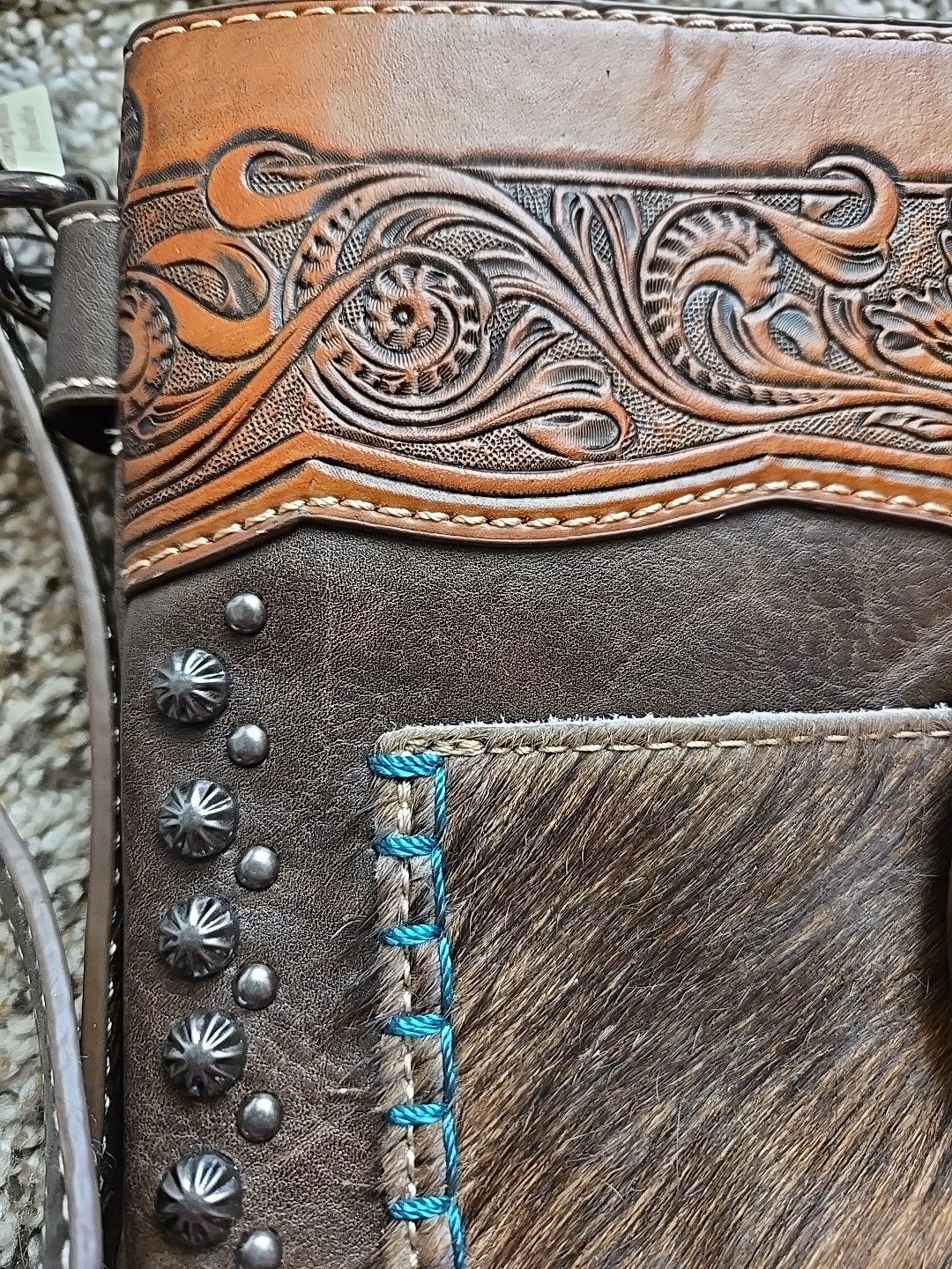 Trinity Ranch Tooled Design Three Main Pockets & … - image 2