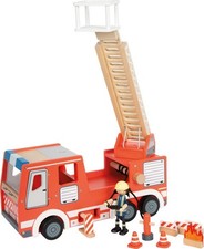 Feuerwehrauto Feuerwehr mit Zubehör Holz ca.: 42 x 17 x 20 cm