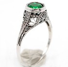 1CT Heat Treated Green Tourmaline 925 Sterling Silver Edwardian Style Ring Sz 7  — photo 2