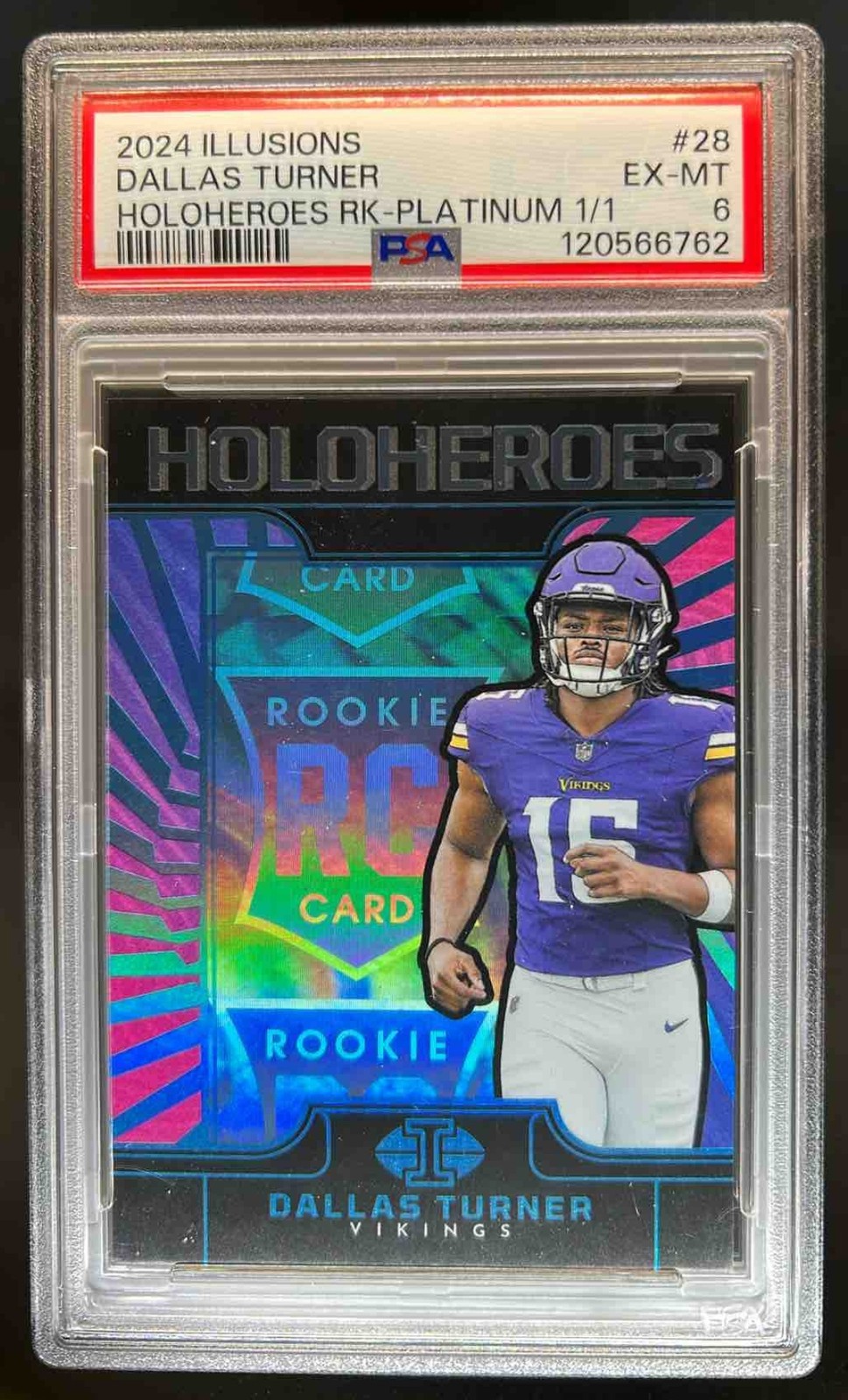 Dallas Turner Panini Illusions Holoheroes Rookies #28 Platinum 1/1