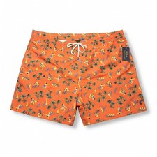 Polo Ralph Lauren Swim Shorts Trunks -3XLT TALL- Orange Aloha Allover Surf -PONY