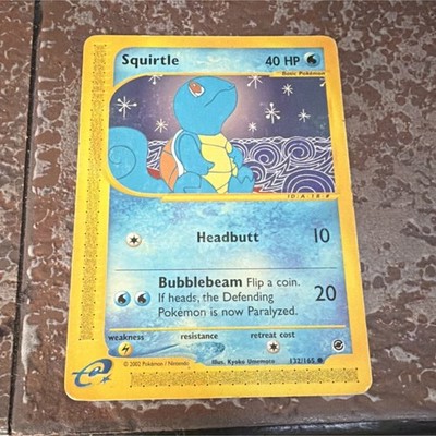 Pokémon TCG Squirtle 132/165 Expedition Base Set 40 HP Common Regular 2002