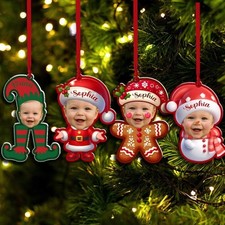Baby  s First Christmas Ornament 2025 Personalized Photo Keepsake