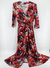 Soft Surroundings Le Jardin Faux Wrap Stretch Knit Maxi Dress Sundress Size