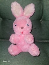 Vintage Richard Toy Co Ltd Pink Plush BUNNY Hong Kong 1980 READ