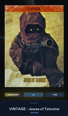 Star Wars Card Trader (SWCT): Legendary 2015 Vintage Jawas Of Tatooine /1750cc
