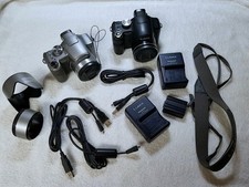 Lot of 2 PANASONIC LUMIX DMC-FZ8 Digital Camera 12X Zoom Leica Lens Black 7.2MP