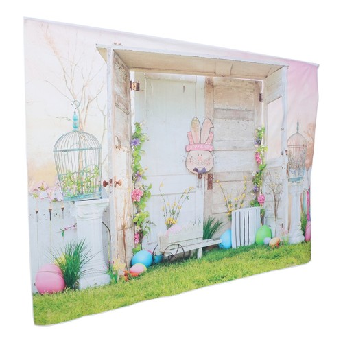 Rabbit Floral Background Cloth Easter Vinyl Photography Backdrop - Picture 9 of 12