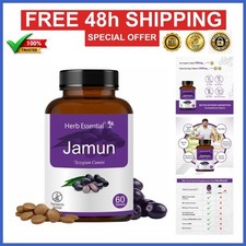 Herb Essential Jamun Seed Tablets 500mg Vegan...