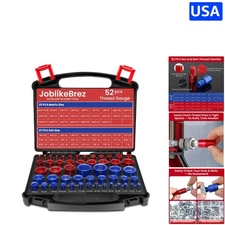 52-Piece Thread Checker Set - 27 SAE & 25 Metric for Quick Size Identification