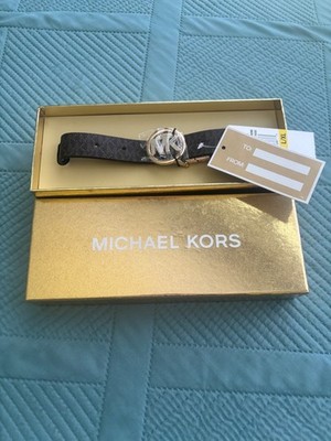 Michael Kors reversible logo belt L Designer Michael Kors Reversible Buckle Belt, Vanilla, Large  main image 2