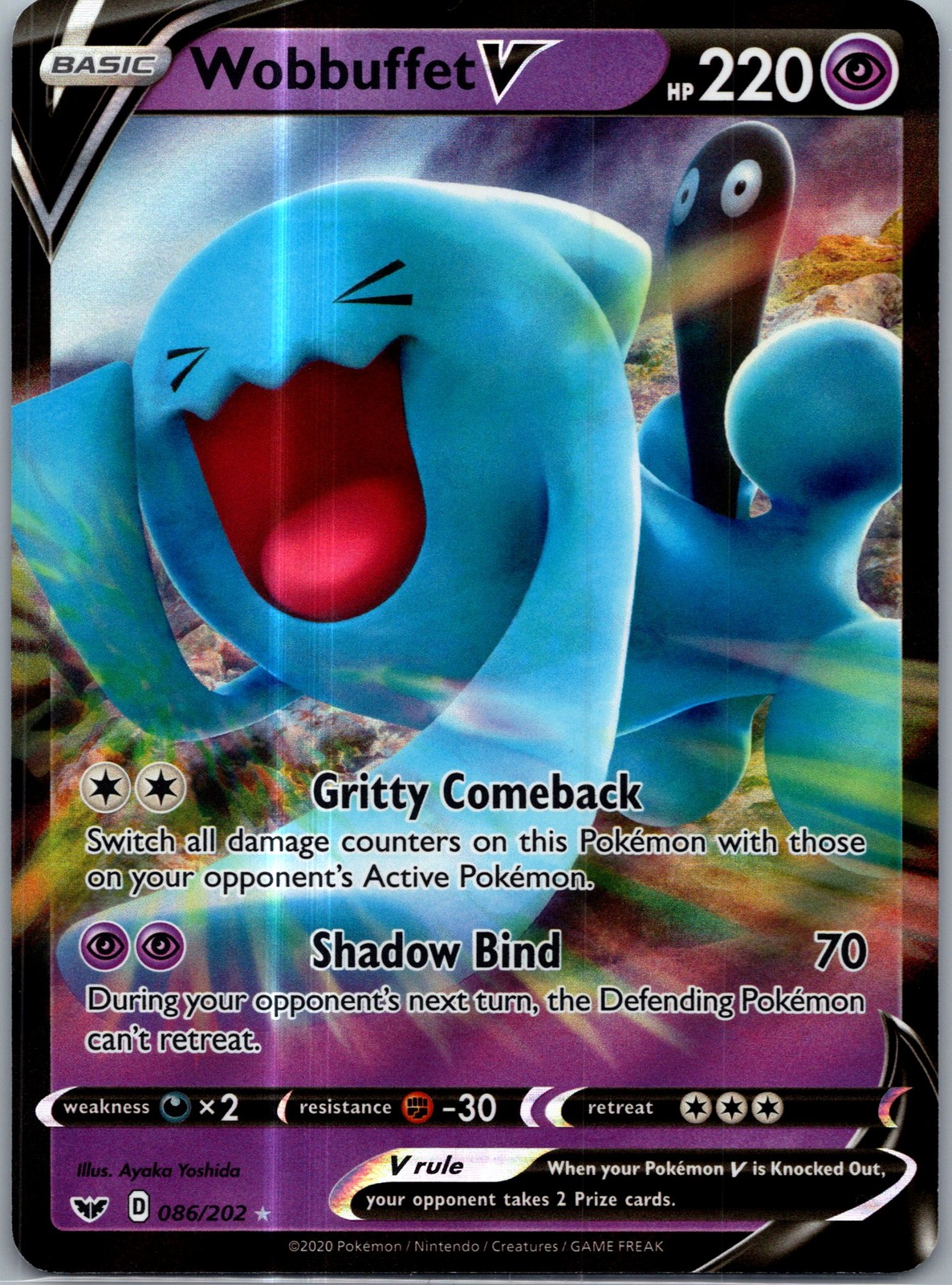 Wobbuffet V Ultra Rare SWSH01: Sword & Shield Base Set 086/202 NM