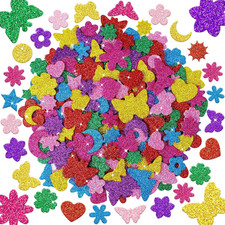 Foam Stickers, 700 PCS Glitter Foam Butterfly Flower Moon Stickers,7 Colors