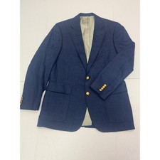 Chaps Ralph Lauren Blazer Mens Navy Blue Gold Button Sport Coat USA Made