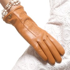 Ladies Woman Genuine Nappa Leather Gloves On Sale EL001NR