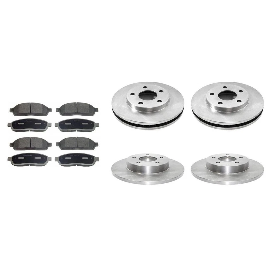 Rotores de freno delanteros + traseros y pastillas de freno de cerámica para Cadillac DeVille 1994 1995 Foto 2 de 4