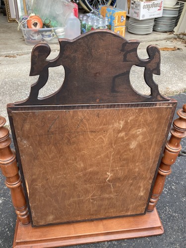 VTG 1940s Maple Wood Swinging Mirror Shaving Vanity Americana - 第 2/5 張圖片