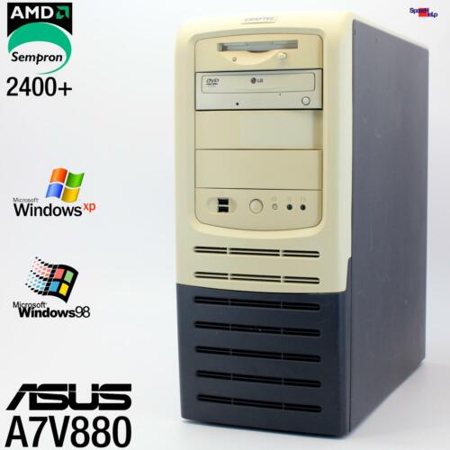AMD Sempron 2400+ PC Ordinateur ASUS A7V880 Parallèle RS232 Windows 98 Radeon - Photo 1/7