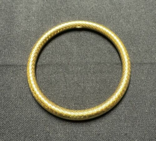 Vintage Belleza Italy Gold Tone Textured Bangle Bracelet Simple Beautiful
