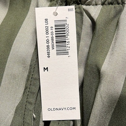 Vecchio pagliaccetto navy donna taglia media verde a righe pezzo unico rayon/viscosa NUOVO - Foto 9 di 10