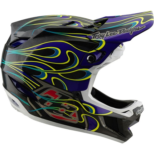 Troy Lee Designs D4 Carbon MIPS Helmet TLD BMX MTB DH Torched - Black/Purple - Picture 6 of 10