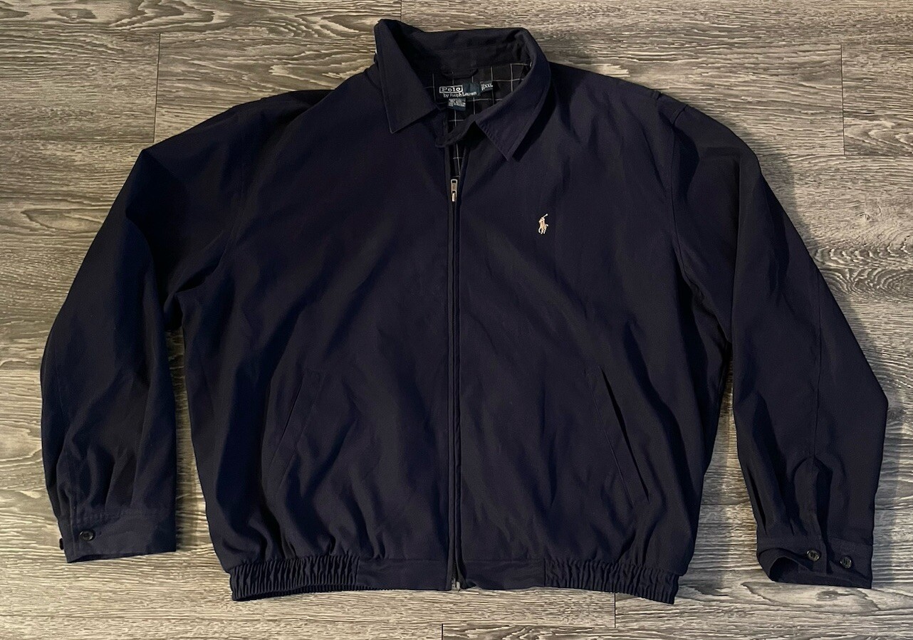 Polo Ralph Lauren Harrington Giacca Blu Navy con Pony Giallo Uomo 2XL