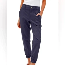 Michael Stars Sunny Pants Womens Medium Stretch Cotton Crop Jogger Navy NWT