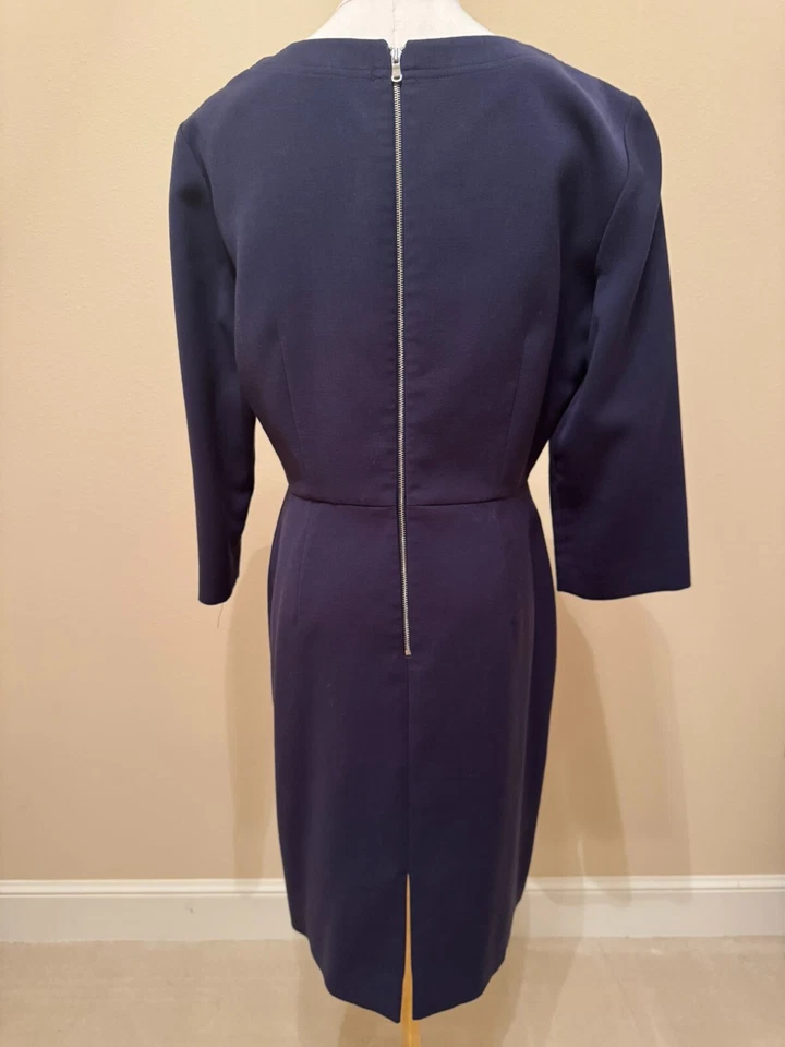 Vestido a medida Cremieux azul marino para mujer talla 10 con cremallera trasera Foto 2 de 4