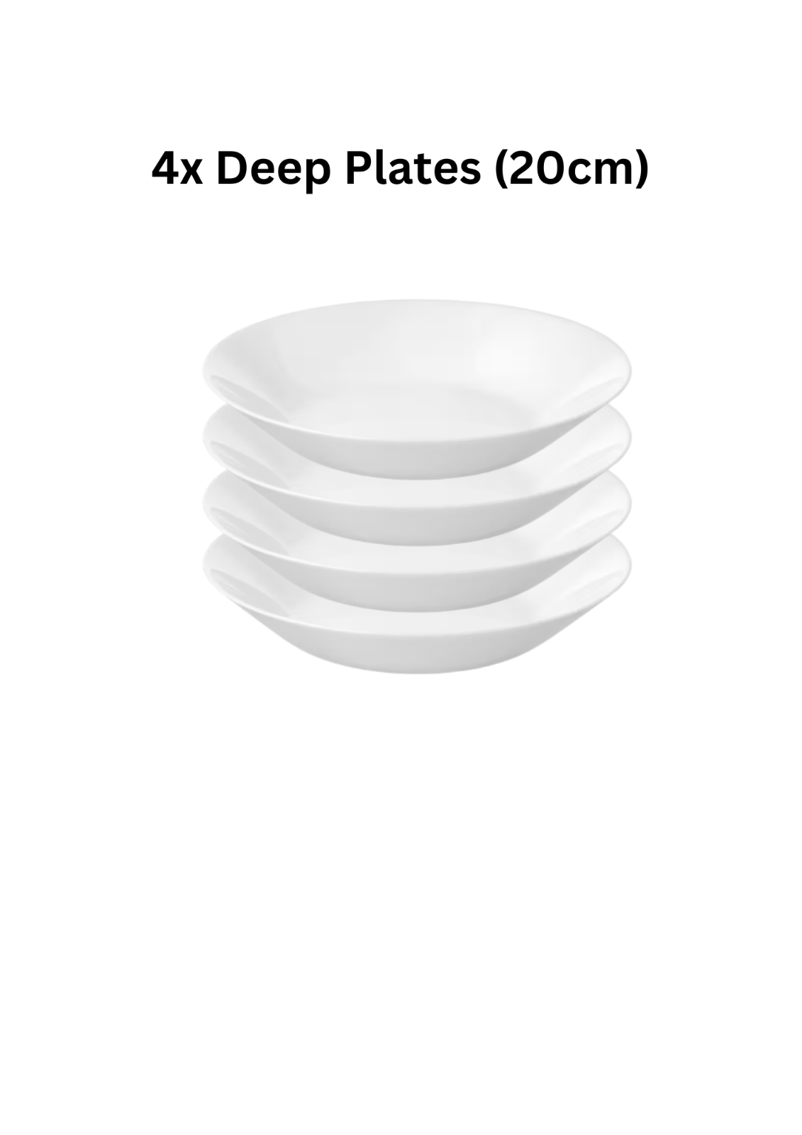 4 x White Dinner Plates Bowls Side Sandwich Dessert Cereal Crockery