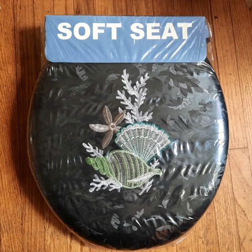 Soft Seat Vintage Embroidered Embossed Cushioned Toilet Seat New Under ...
