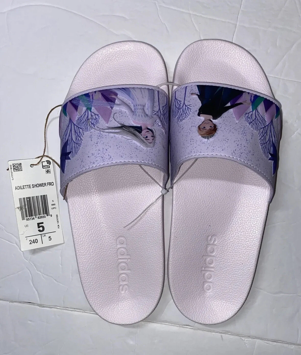 Adidas Giovani Adidas X Disney Frozen Adilette slides taglia 5 Stati Uniti nuovi con etichette
