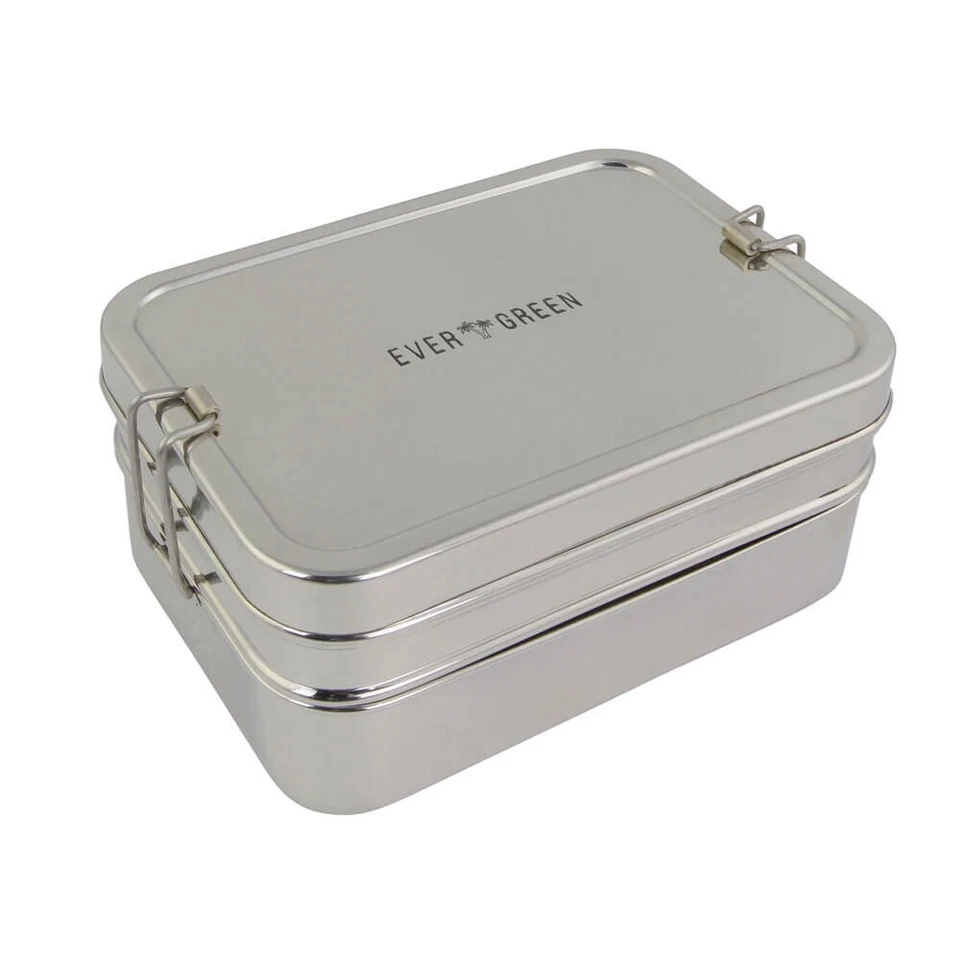Evergreen Stainless Steel Lunch Box 3-Compartment w/ Lid, BPA-Free Bento Large - image 2 of 4