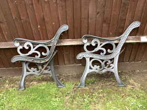 Heavy Cast Iron Garden Bench Ends | eBay