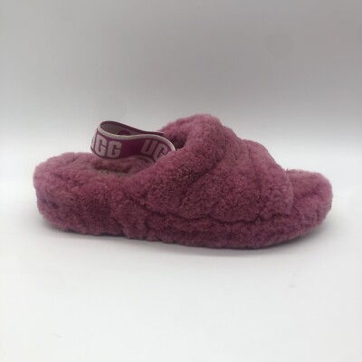 UGG Fluff Yeah Slides in Hot Pink Women's Size 6 Shearling Lined Sandals