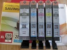 5PK GENUINE CANON PIXMA PGI-280XL PGBK CLI-281 BK C M Y INK CARTRIDGE SET OEM