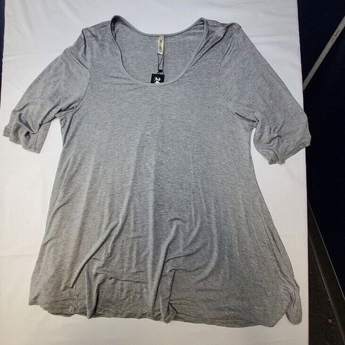 24seven Comfort Apparel Tunic Womens 3X Heather Gray Plus Top Size Casual NWT - Bild 2 von 7