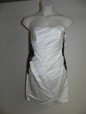 Davids Bridal Dress Size 6 Ivory Strapless Lace Bands Bridesmaid Wedding NWT$149