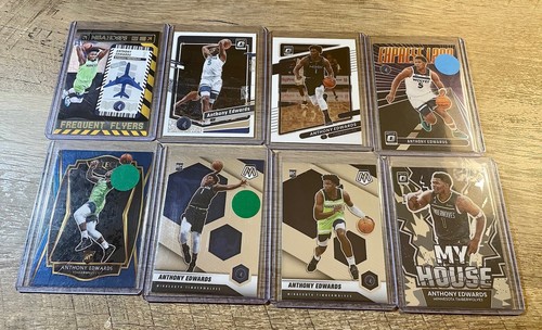 ANTHONY EDWARDS MINNESOTA TIMBERWOLVES (8) Card LOT W/(3) RC