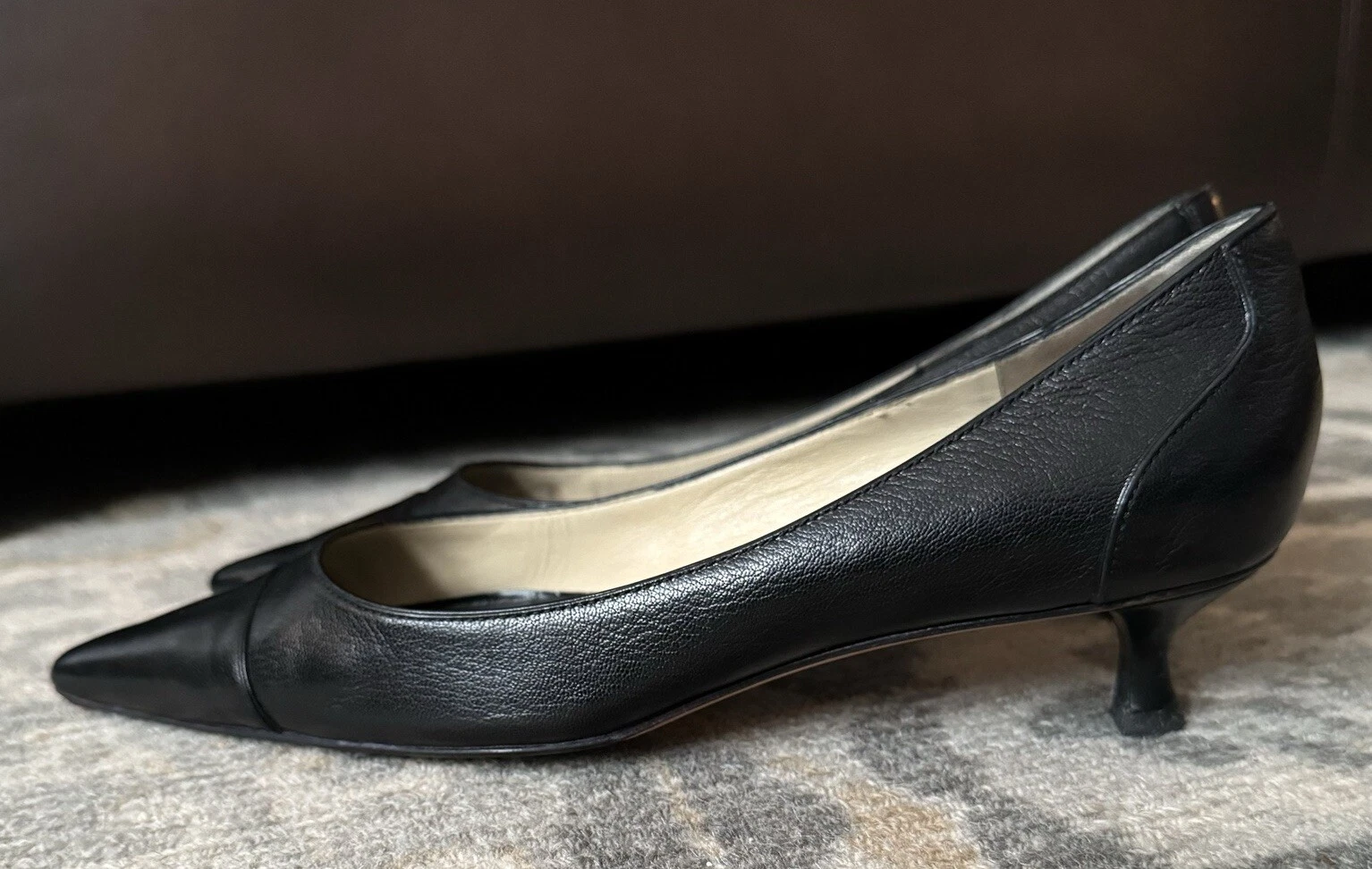 Escarpins Gucci en cuir noir bout pointu 8,5