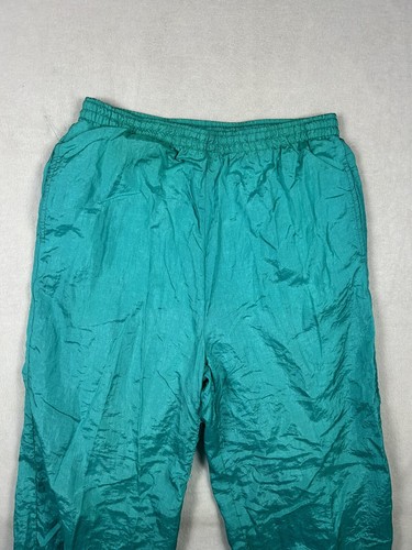 Vtg 80s Hip Hop Kuma Sport Neon Teal Nylon Shell Track Windbreaker Jacket Suit M - Picture 8 of 10