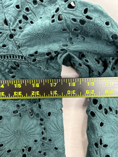 Zara Womens Green Dress Laced Floral Trafaluc Long Sleeve Round Neck Size XS " - Picture 10 of 14