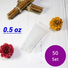 50 Empty 0.5oz Frosted PE Tubes Squeeze Cosmetic Cream Lotion Travel Bottles B1