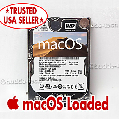 Macbook Pro Hard Drive 2.5'' a1278 a1286 250GB 320GB 500GB 750GB 1TB PreLoaded OS