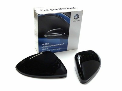 OEM 2018 Genuine Volkswagen GTI Golf High Gloss Black Mirror Caps 